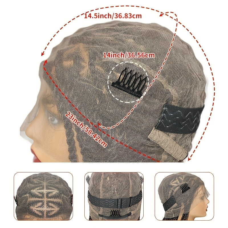 Heat Resistant Full Lace Grooved Heart Knotless Cornrow Braid Wig - 200% Density Straight Synthetic Hair for, Sporty Style & All Ethnicities, Protective Hairstyles | Highquality Synthetic